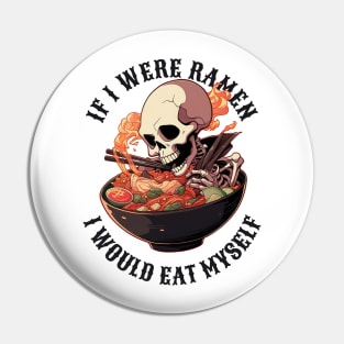 Skeleton Eating Ramen Pin