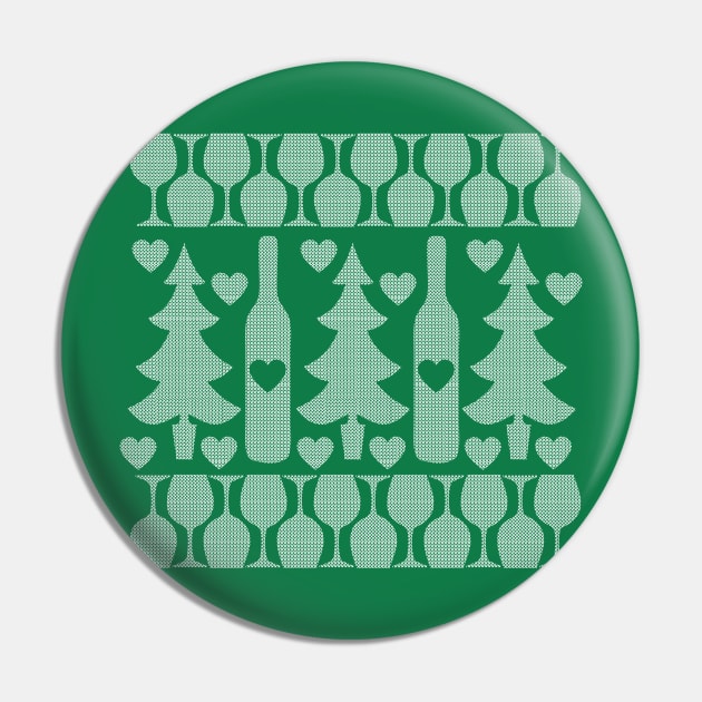 Wine & Christmas Ugly Sweater Pin by CounterCultureWISE