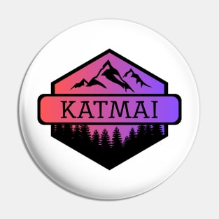 Katmai National Park Alaska Mountains and Trees Pin