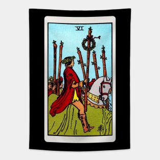 Card #27 - Six Of Wands - Rider Waite Smith Tarot Tapestry