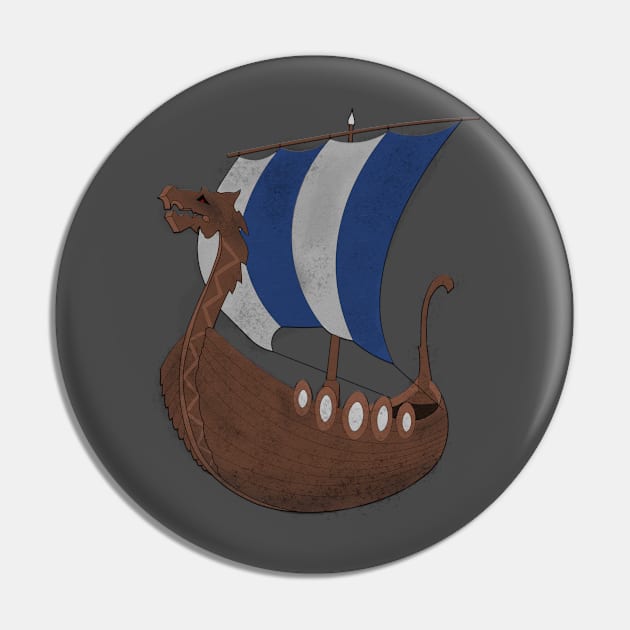 Viking Ship blue Pin by Pikolik