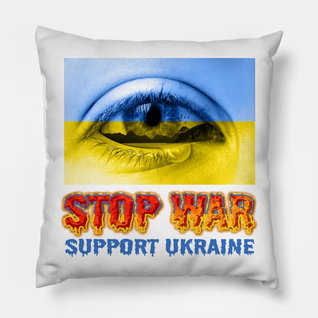 Stop Ukrainian war and Russian occupation Pillow by TeeZona