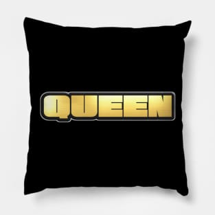 Shiny black and Gold QUEEN word ver1 Pillow