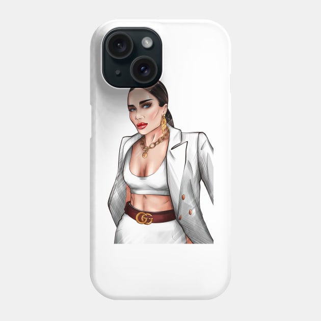 Business woman in white jacket Phone Case by ArctiumStudio