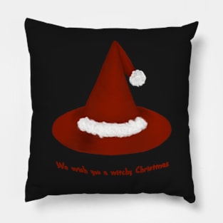 We wish you a witchy Christmas Witch's Santa Hat Pillow