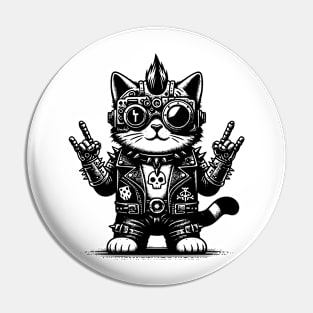 Gothic Punk Cat Pin