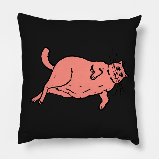 Fat Cat- Orange Boy Pillow by cesyapalmer