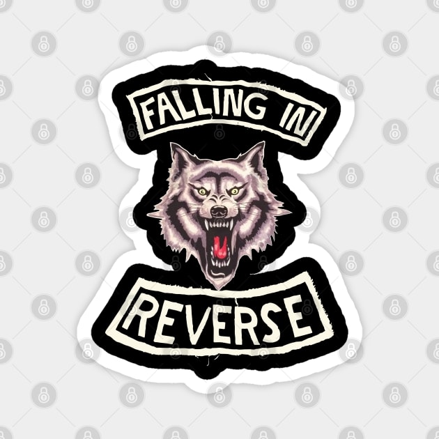 wolf scare retro vintage falling in reverse tour text white black shirt gift fans logo text Magnet by LolitaGad