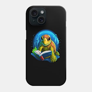 Sea Turtle Reads Book Phone Case