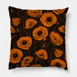 Orange Poppies Pillow