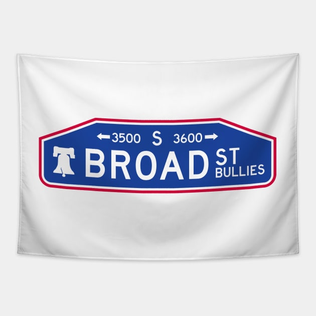 Broad Street Bullies Sign - White Tapestry by KFig21