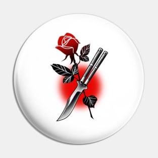 Flower and knife Pin