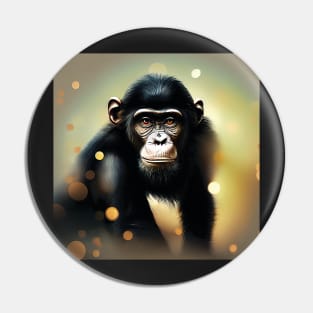 Chimpanzee in a golden, glowing light Pin