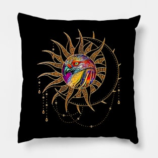 Wonderful colorful crow Pillow