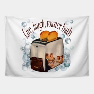 Retro lettering "Live, laugh, toaster bath" Tapestry