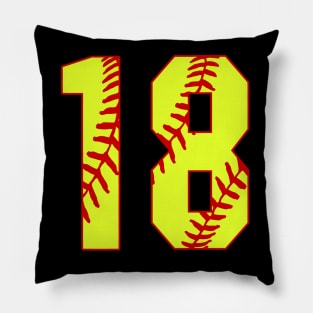 Fastpitch Softball Number 18 #18 Softball Shirt Jersey Uniform Favorite Player Biggest Fan Pillow