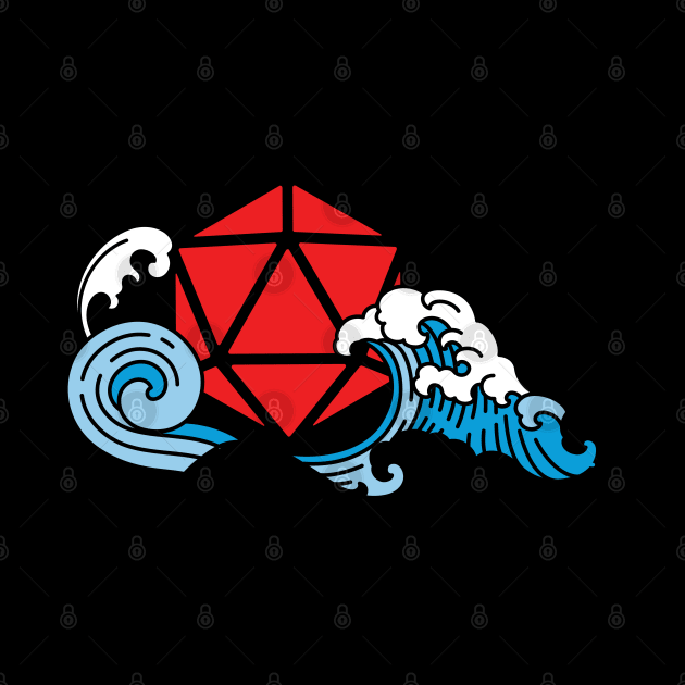 Kanagawa Wave Japan D20 Dice by pixeptional