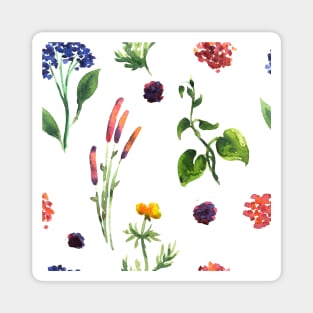 Seamless plants pattern. Floral decorative illustration Magnet