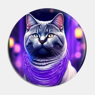 Purple Dreamy British Shorthair Pin