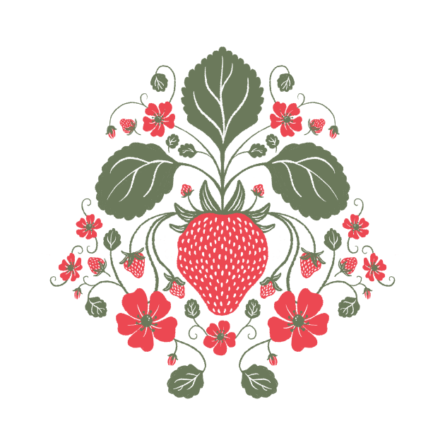 Wild Strawberry Botanical by Carabara Designs