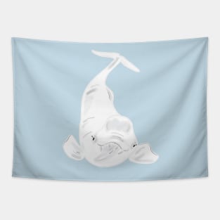 Beluga Whale - Cartoon Tapestry