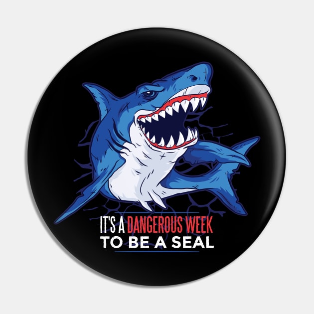 Scary Shark Pin by madeinchorley