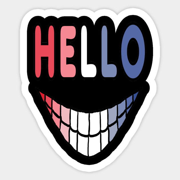 Hello with Smiley Face - Hello - Sticker