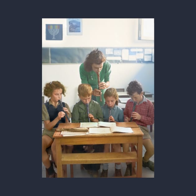 Israel, Tel Aviv. School Recorder Lesson. 1946 by UltraQuirky