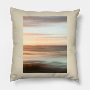 Coastal abstract image in sea and sunset hues Pillow