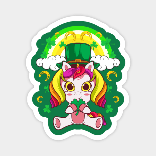 Unicorn Leprechaun St Patricks Day Irish Magnet