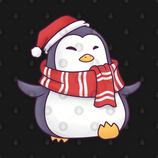 Cute Penguin in Santa Hat by Takeda_Art