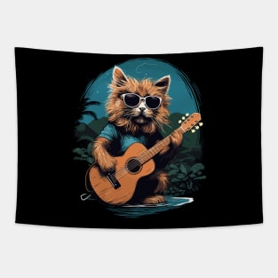 Hawaiian Guitar Music Concert Festival Funny Cat Hawaii Tapestry