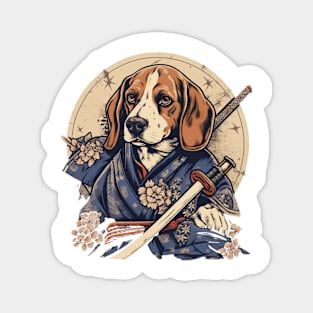 Beagle Samurai Magnet