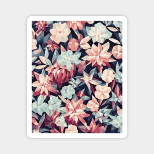 Floral Pattern Polygon style: Floral Facets Fantasy Magnet