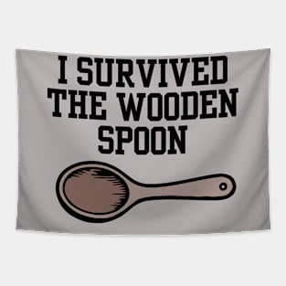 I Survived The Wooden Spoon (black) Tapestry