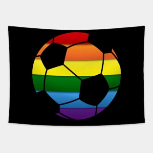 Soccer Gay Pride Lgbt Rainbow Flag Tapestry