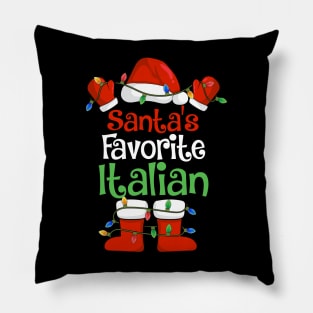 Santa's Favorite Italian Funny Christmas Pajamas Pillow