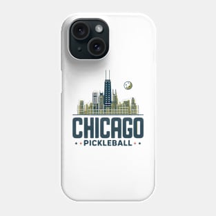 Pickleball Chicago Skyline Design Phone Case