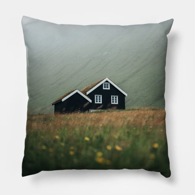 Field Cabin 2 Pillow by withluke