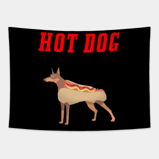 funny hot dog Tapestry