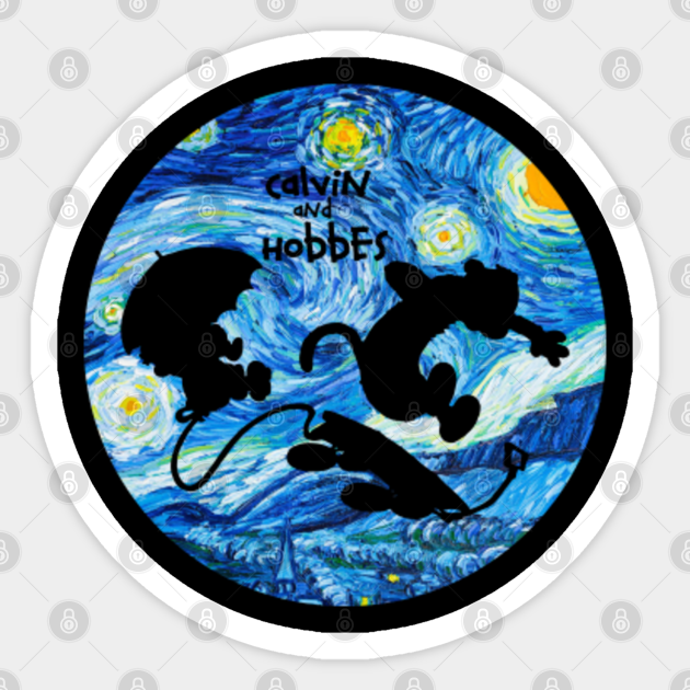 Calvin And Hobbes The Starry Night - Calvin And Hobbes - Sticker