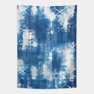 Blue Indigo Abstract Summer Boho Pattern Tapestry