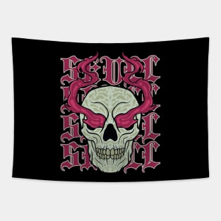 Fire eye skull Tapestry