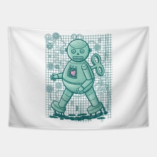 Clockwork Robot with Human Heart Tapestry