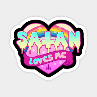 Satan Loves Me I Satanic 666 Occult  design Magnet