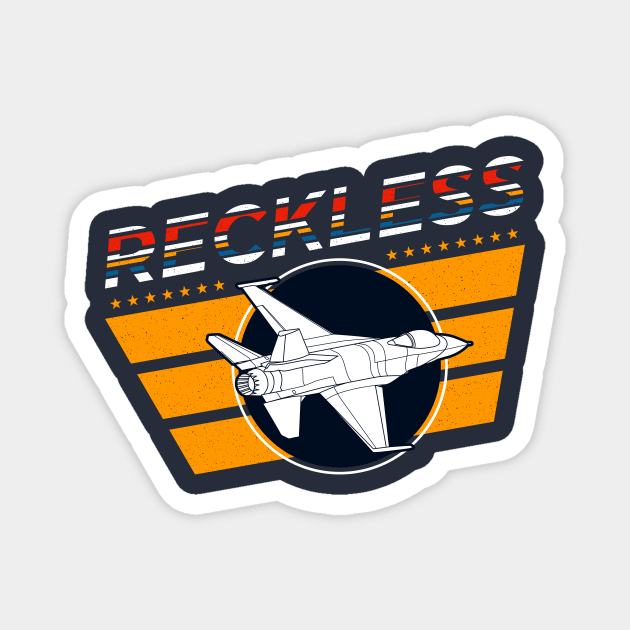 Reckless military jet airplane art with star and fringes Magnet by Drumsartco