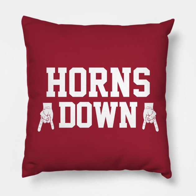 Horns Down - Burgundy/White Pillow by KFig21