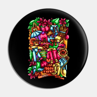 Fashion Doodle Illustration Pin