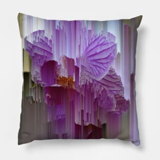 Glitched Purple Orchid Pillow