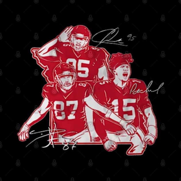 Patrick Mahomes, Travis Kelce & Chris Jones Kansas City Star Collage by stevenmsparks